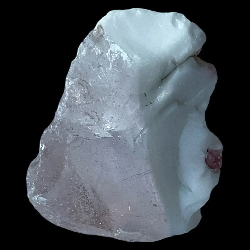 Pink Milk Glass Art Glass Layered Cullet Glowing Manganese Slag‎ Glass #4GL112